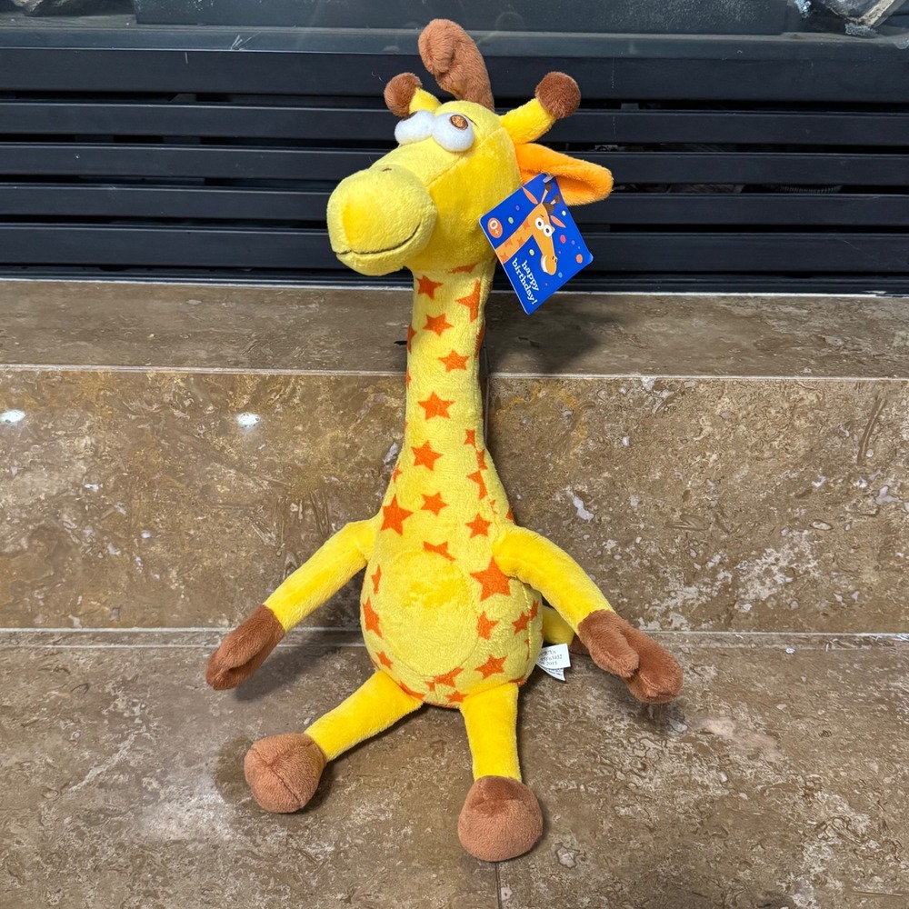 Toys R Us Geoffrey Giraffe Plush Stuffed Animal Happy Birthday - Retired Stuffy